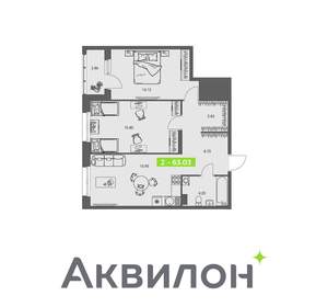 2-к квартира, вторичка, 63м2, 7/8 этаж