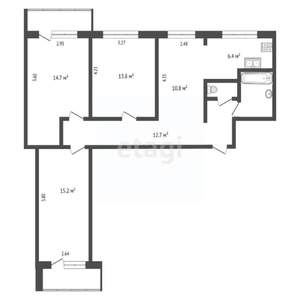 4-к квартира, вторичка, 78м2, 9/9 этаж