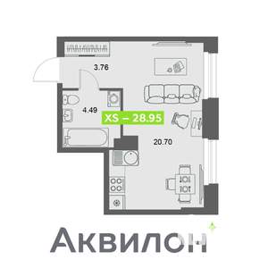 Студия квартира, вторичка, 29м2, 9/32 этаж