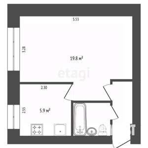 1-к квартира, вторичка, 32м2, 4/5 этаж