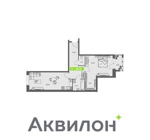 1-к квартира, вторичка, 58м2, 1/8 этаж