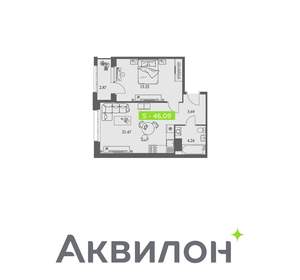 1-к квартира, вторичка, 46м2, 6/11 этаж