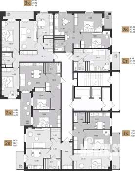 2-к квартира, вторичка, 67м2, 15/16 этаж