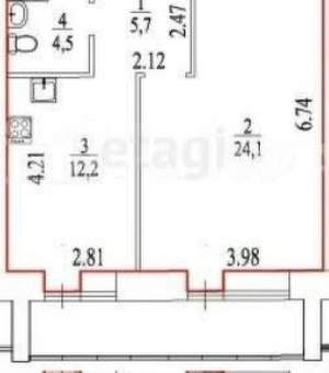 1-к квартира, вторичка, 47м2, 10/14 этаж