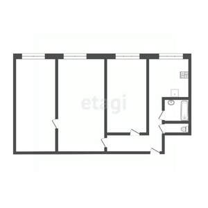 3-к квартира, вторичка, 62м2, 1/9 этаж