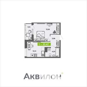 1-к квартира, вторичка, 33м2, 8/16 этаж