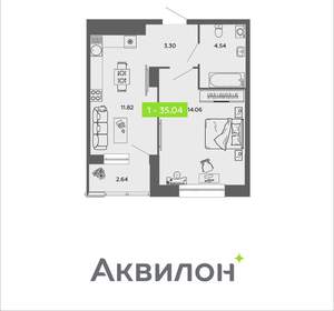 1-к квартира, вторичка, 35м2, 2/16 этаж