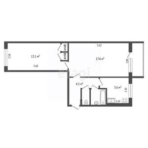 2-к квартира, вторичка, 44м2, 5/5 этаж