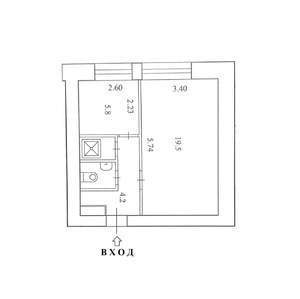 1-к квартира, вторичка, 33м2, 2/9 этаж