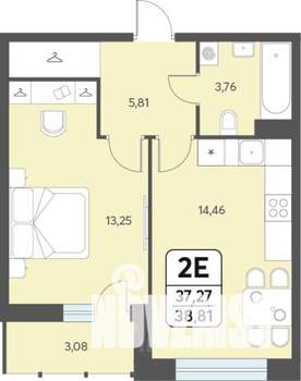 2-к квартира, вторичка, 39м2, 9/12 этаж
