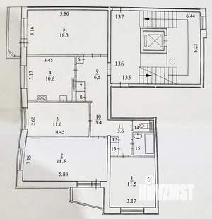 4-к квартира, вторичка, 90м2, 6/10 этаж