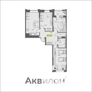 3-к квартира, вторичка, 76м2, 12/16 этаж