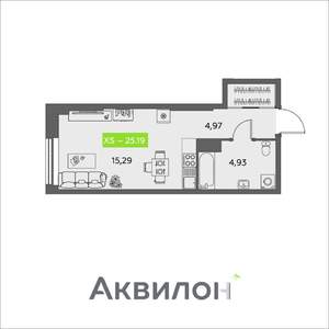 Студия квартира, вторичка, 25м2, 6/16 этаж