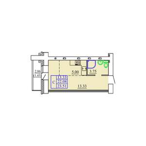 Студия квартира, вторичка, 24м2, 1/9 этаж