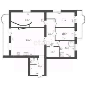 4-к квартира, вторичка, 117м2, 3/11 этаж