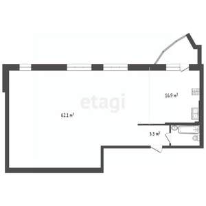 1-к квартира, вторичка, 86м2, 2/7 этаж