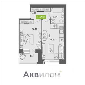 1-к квартира, вторичка, 37м2, 11/11 этаж