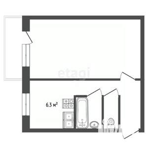 1-к квартира, вторичка, 31м2, 2/9 этаж
