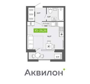 Студия квартира, вторичка, 26м2, 12/16 этаж