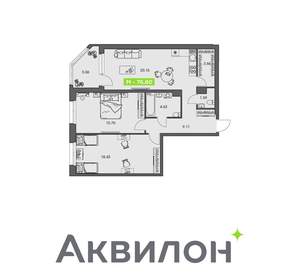 2-к квартира, вторичка, 77м2, 5/8 этаж