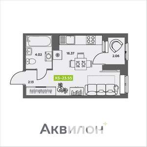 Студия квартира, вторичка, 24м2, 8/16 этаж