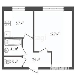 1-к квартира, вторичка, 32м2, 1/9 этаж