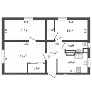 3-к квартира, вторичка, 53м2, 1/2 этаж
