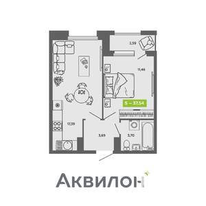 1-к квартира, вторичка, 38м2, 16/16 этаж