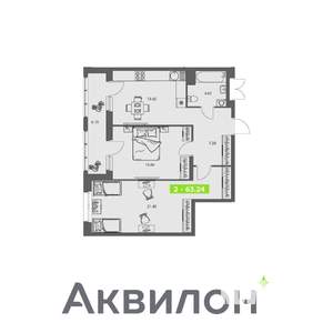 2-к квартира, вторичка, 63м2, 4/8 этаж