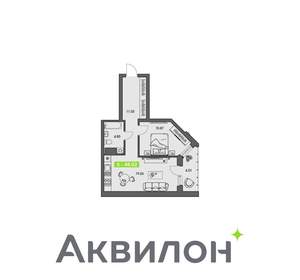 1-к квартира, вторичка, 48м2, 1/8 этаж