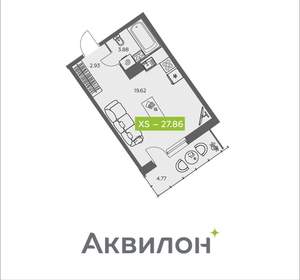 Студия квартира, вторичка, 28м2, 2/8 этаж