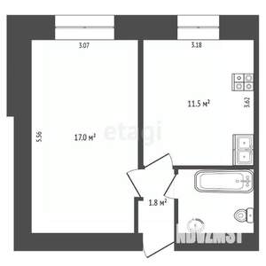1-к квартира, вторичка, 34м2, 3/9 этаж
