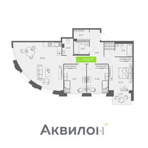 3-к квартира, вторичка, 104м2, 5/11 этаж