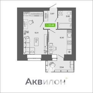 1-к квартира, вторичка, 33м2, 2/11 этаж