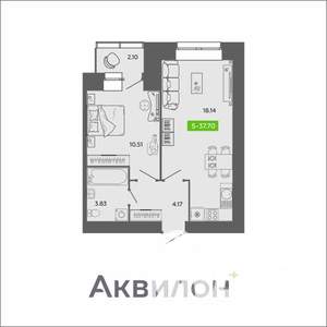 1-к квартира, вторичка, 38м2, 7/11 этаж