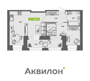 1-к квартира, вторичка, 47м2, 8/11 этаж