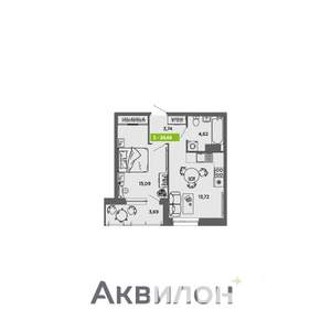 1-к квартира, вторичка, 37м2, 2/16 этаж