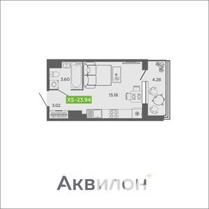 Студия квартира, вторичка, 24м2, 16/16 этаж