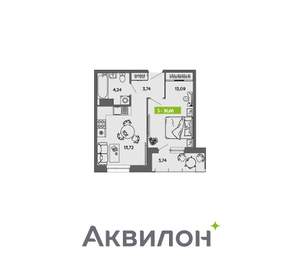 1-к квартира, вторичка, 37м2, 3/16 этаж