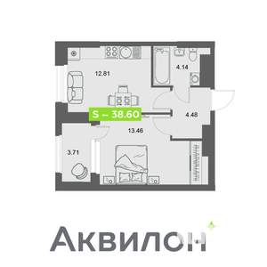 1-к квартира, вторичка, 39м2, 20/32 этаж