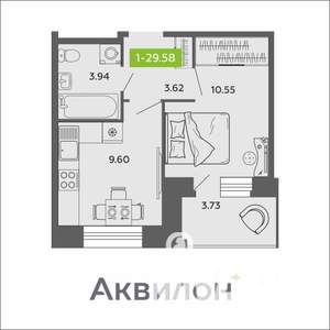1-к квартира, вторичка, 30м2, 10/11 этаж