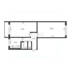 2-к квартира, вторичка, 48м2, 5/5 этаж