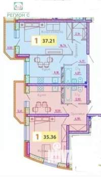 1-к квартира, вторичка, 35м2, 4/8 этаж