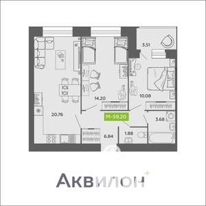 2-к квартира, вторичка, 59м2, 11/11 этаж