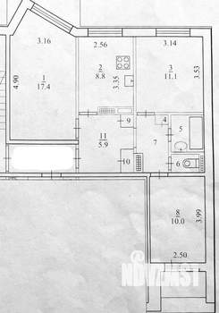 3-к квартира, вторичка, 62м2, 9/9 этаж