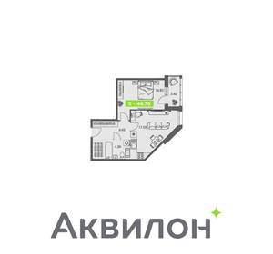 1-к квартира, вторичка, 47м2, 4/8 этаж