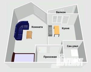 1-к квартира, вторичка, 41м2, 3/15 этаж
