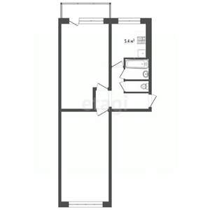 2-к квартира, вторичка, 44м2, 5/5 этаж
