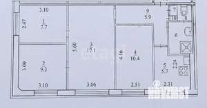 4-к квартира, вторичка, 61м2, 1/5 этаж