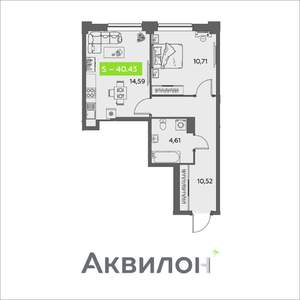 1-к квартира, вторичка, 40м2, 11/16 этаж